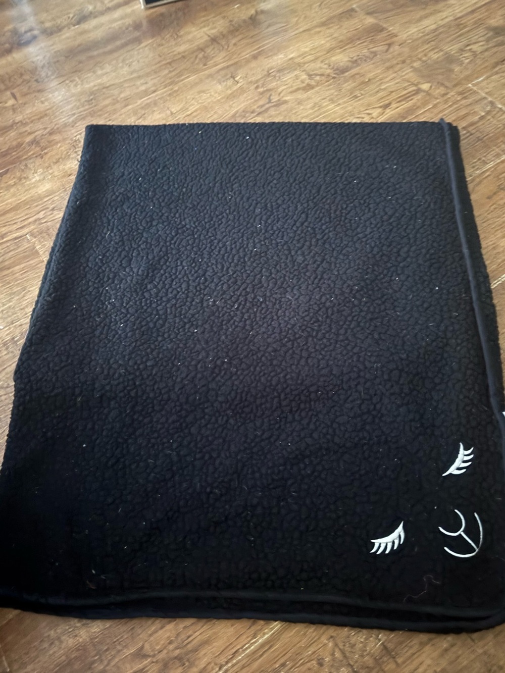 Bath & Body Works Sherpa Black Lambie throw blanket 52 x 52 RARE Discontinued